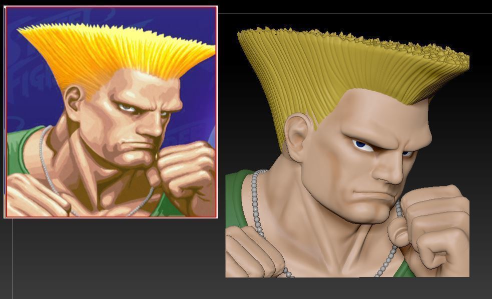 guile street fighter 2 pinshape game-design-contest soldier capcom videogames classics street-fighter 3D print model - Mito3D