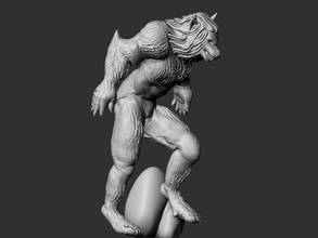 wolfman pinshape lupo art carattere male creatura monster 3d print model - Mito3D