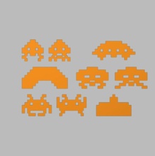 space invaders pinshape game design concours jeux vidéo 3d print model - Mito3D