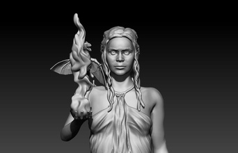 daenerys targaryen pinshape série dragão rainha tronos jogo 3d print model - Mito3D