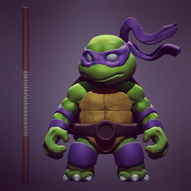 chibi mutant ninja turtles pinshape mutante adolescentes esculpir juguetes cifras figuritas donatello tmnt tortugas 3D print model - Mito3D