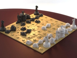 marciano base ajedrez pinshape conjunto piezas marte makerbotmars juego desafío 3d print model - Mito3D