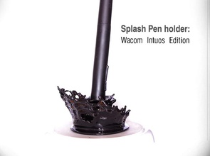 splashing pen holder wacom intuos edition pinshape time splash liquid frozen 3d print model - Mito3D