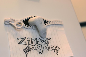 zíper ímã pinshape zip lembrete frigorífico nota metal mão bruxas dedo 3d print model - Mito3D