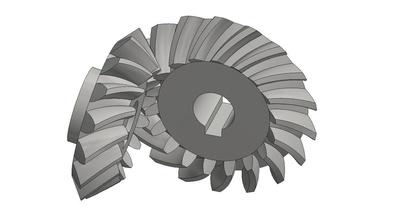 bevel gears 5 6 pinshape gear transmission 3d print model - Mito3D