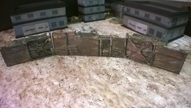 battlefield -container junk walls pinshape scrap fort container terrain scenery 3d print model - Mito3D