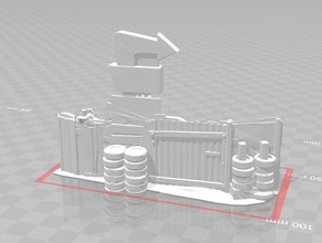campo batalla trader fort entrada pinshape post apocalíptico wargames chatarra deseado terreno paisaje 3d print model - Mito3D