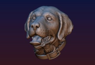 labrador head pinshape model figurines 3d pet animals dog retriever 3d print model - Mito3D