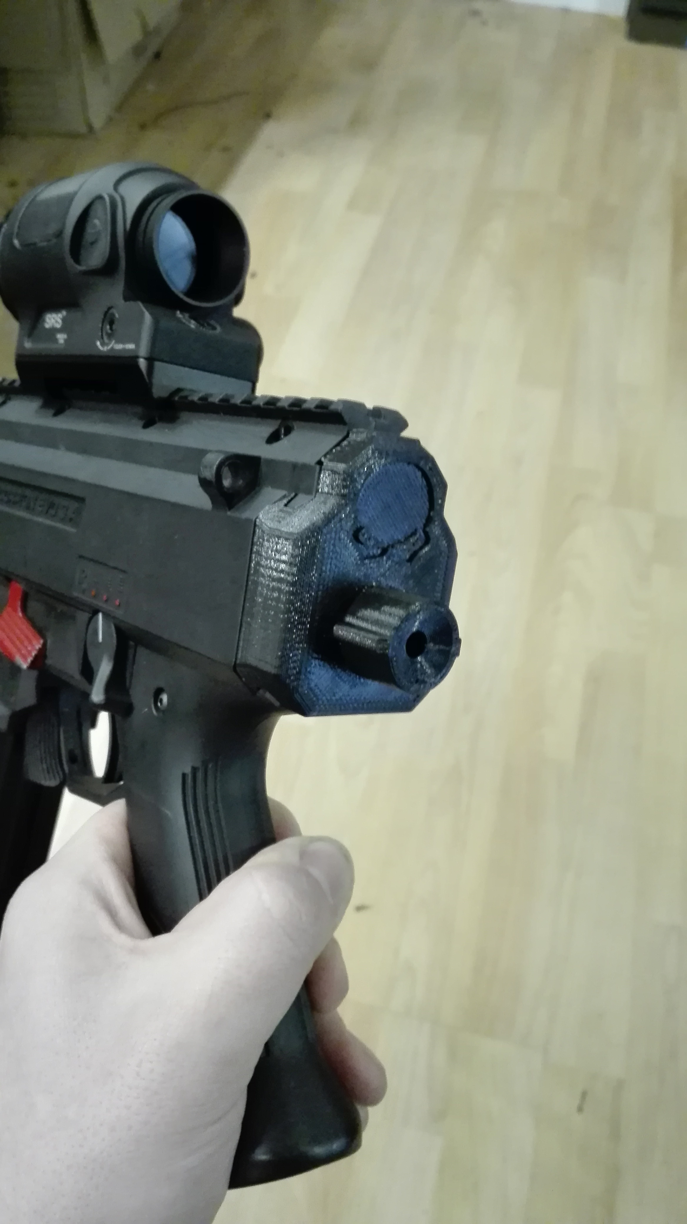 scorpion evo stock adaptateur pinshape airsoft asg 3D print model - Mito3D