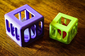 kafesli tetrahedron bulmaca pinshape beyin teaser kafes 3d print model - Mito3D