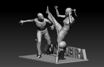 capoeira pinshape mücadele dövüş sanatları geleneksel Brezilya kültür kavga 3d print model - Mito3D