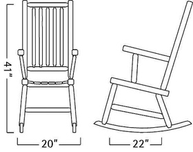 Schaukelstuhl pinshape Modell Spielzeug Haus Möbel rocking chair Stuhl 3d print model - Mito3D