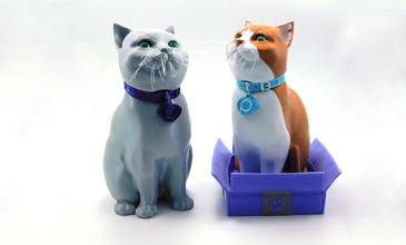 schrodinky pinshape cat collar medals logo medal 3d print model - Mito3D