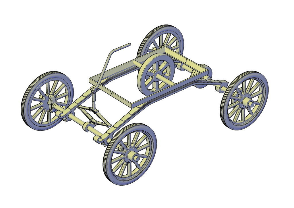 oldsmobile curved dash chassis pinshape 3d design 3D print model - Mito3D