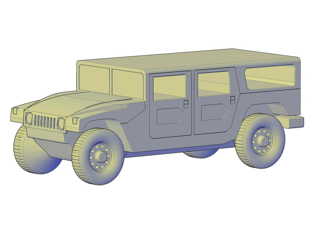 hummer h1 pinshape Diseño 3d 3D print model - Mito3D