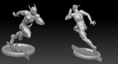 flash 3d modello stampa pinshape statua scultura figurina figura in miniatura supereroi supereroe dc comic 3dprint 3dprintedtoys the 3d print model - Mito3D