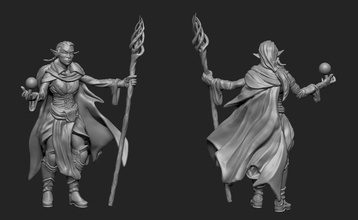 mage elf pinshape büyülü kadın heykel heykelcik şekil Sihirbazı fantezi karakter modeli 3dprinting 3d sla 3d print model - Mito3D