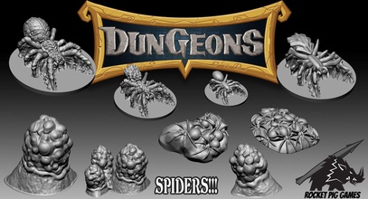 rocket pig games spiders pack pinshape game-design-contest dungeons-and-dragons d&d dnd creature monster gaming tabletop rpg rocket-pig-games 3d print model - Mito3D