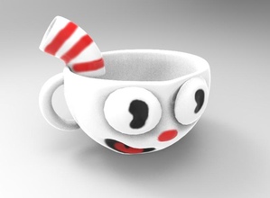 cuphead copa pinshape desenhos animados jogo taça game design contest 3d print model - Mito3D