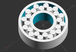 cageless roller bearing pinshape 3d-design 3d print model - Mito3D