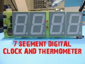 7 segment digital clock thermometer pinshape 3d-design 3d print model - Mito3D
