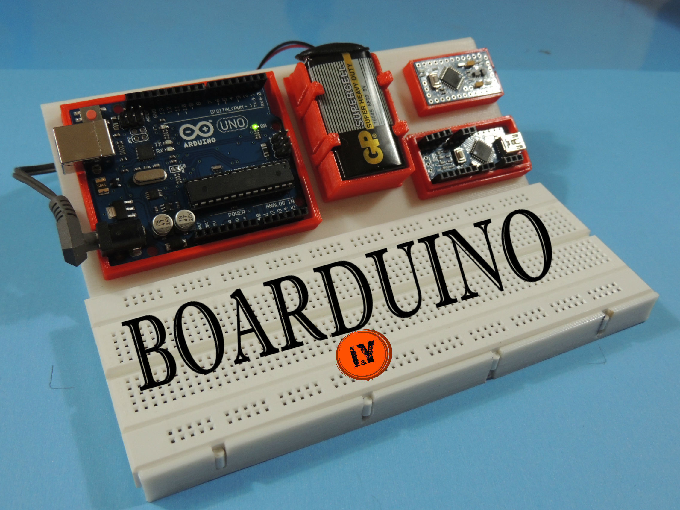 boarduino arduino Brotschneidebrett stand pinshape Steckbrett arduinouno nano 3D print model - Mito3D