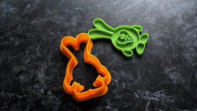 bolo cookie cutter coelho pinshape impressão 3dmodel 3d cookes cortador cookies 3d print model - Mito3D