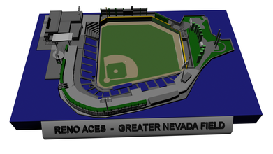 reno aces-gtr nevada field pinshape greater-nevada-field reno-aces milb minor-league baseball arena stadium 3d print model - Mito3D