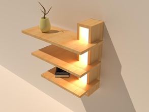 wall mounted table pinshape home-decor light dimensions wooden wallmount furniture 3d print model - Mito3D