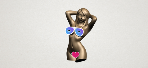 naked girl 01- body pinshape breast bikini nude female lady sexy anime girls sculpture statue figurines miniatures characters people human house 3d print model - Mito3D
