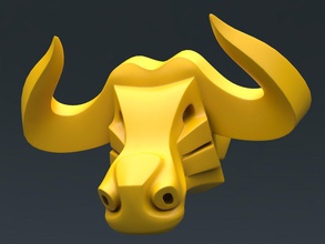 toro cabeza pinshape art pared decoración bull 3d print model - Mito3D