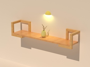 wall decor desk pinshape mount wooden furniture 3d print model - Mito3D