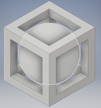 1 pollici palla casella pinshape in box 3d print model - Mito3D