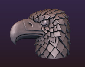 eagle head stylized pinshape jewelery jewelry predatory raptorial stylize gryphon griffin accipiter bead bird falcon hawk 3d print model - Mito3D