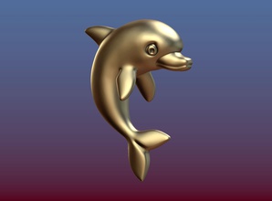 dolphin pinshape pingente jóia ourivesaria civil incide peixe flipper desenhos animados 3d print model - Mito3D