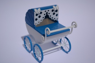 cochecito decoración pastel modelo pinshape bebé regalo miniaturas juguete niño 3d print model - Mito3D
