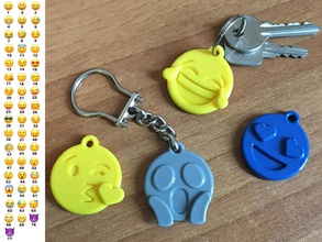 emoji faces keychain pinshape happy face keychaines 3d print model - Mito3D