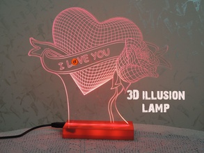 3d yanılsama lamba pinshape art tabanı url 3d print model - Mito3D