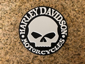 harley davidson willie cráneo logotipo pinshape signo 3d print model - Mito3D