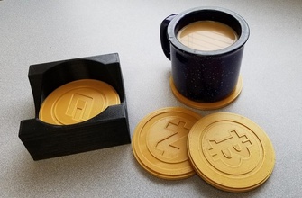 crypto coasters caddy pinshape 3d-design cryptocurrencies bitcoin 3d print model - Mito3D