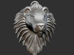 leão cabeça pinshape escultura arte animais slions 3d print model - Mito3D