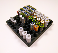 batteria organizzatore pinshape cellule pulsante cell cr2032 lr41 lr44 9v aaa aa contenitore 3d print model - Mito3D