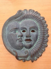 soleil lune masque ornement pinshape sculpture numérisation visage 3d print model - Mito3D