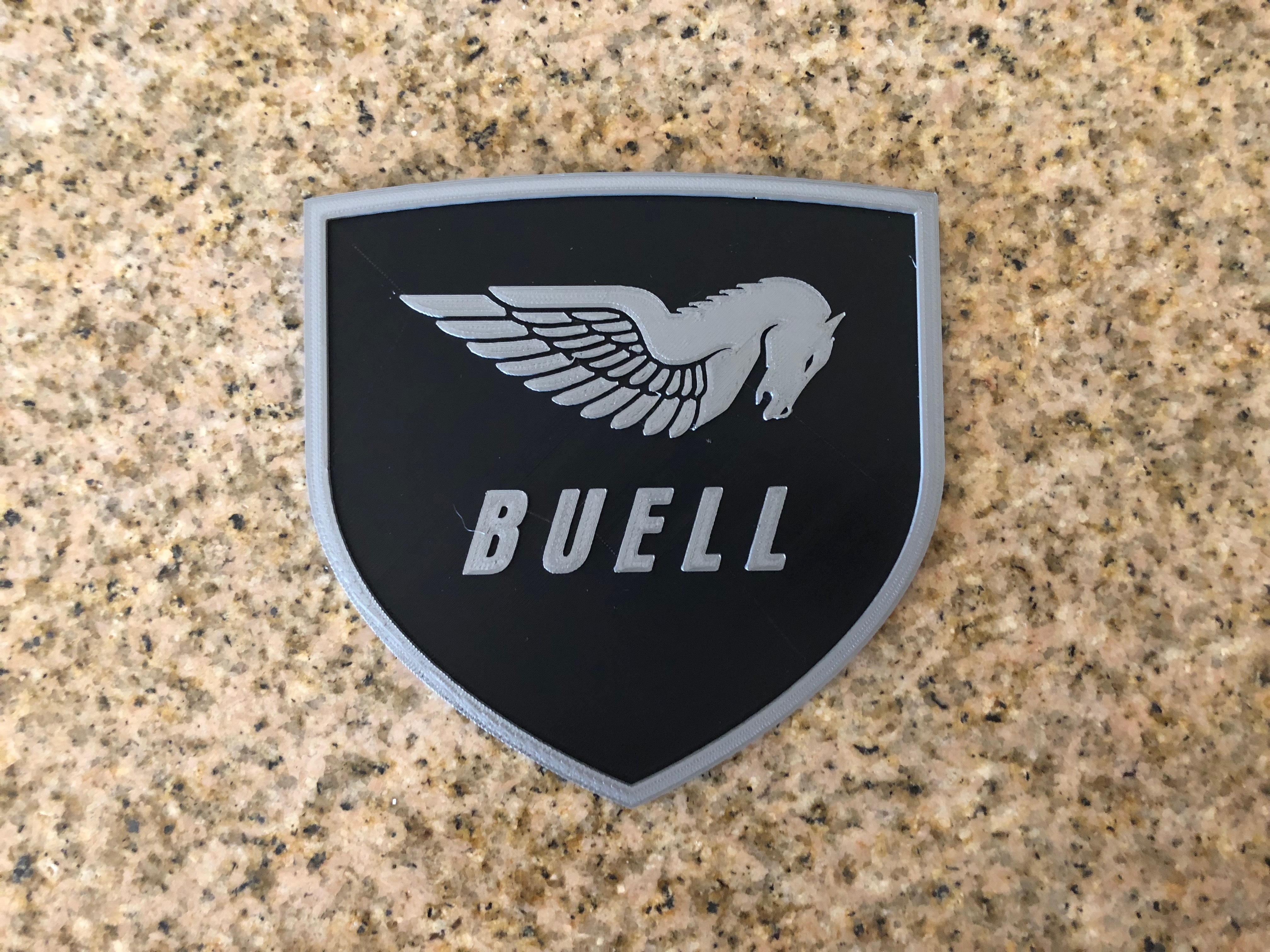 buell americana motocicletas pegasus logotipo sinal pinshape motocicleta moto 3D print model - Mito3D