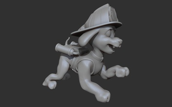 marshall pinshape dessin animé personnages chien tête chiot pattes paw patrol 3d print model - Mito3D