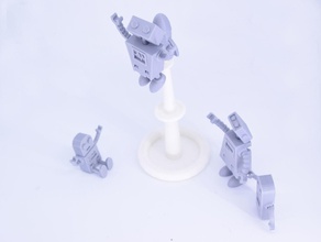 familia robot simple apoyo pinshape niños robots juego juegos juguete juguetes 3d print model - Mito3D