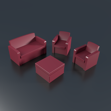 patio 3 elementi divano pinshape sedie architettura mobili 3d print model - Mito3D