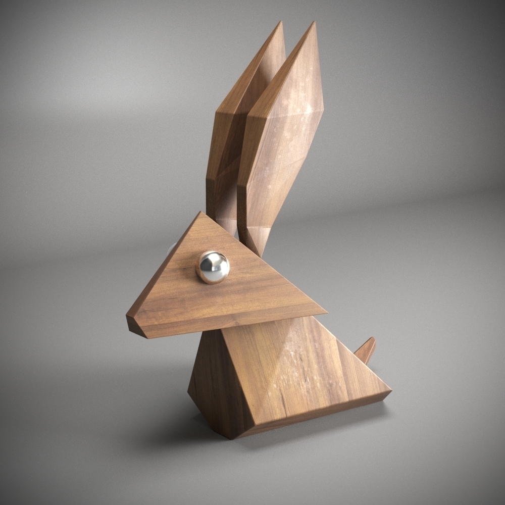 rabbit pinshape figure-rabbit-art-lowpoly-decoration-decore- 3D print model - Mito3D