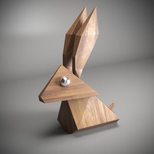 rabbit pinshape figure-rabbit-art-lowpoly-decoration-decore-