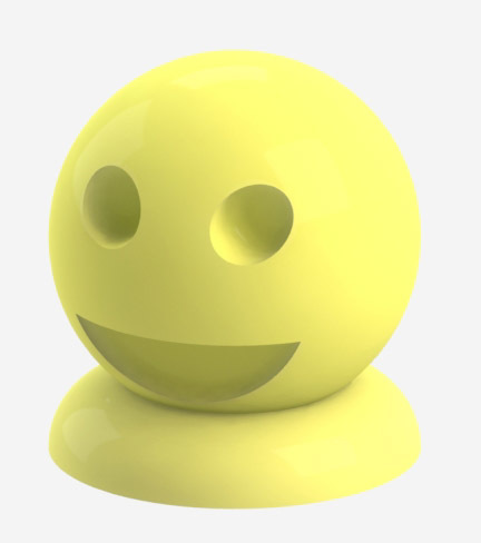 heureux triste visage globe pinshape happy face 3D print model - Mito3D